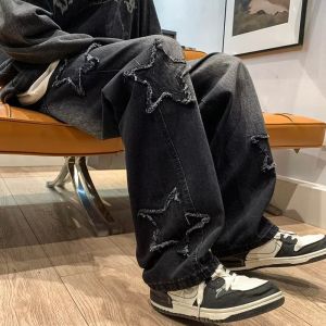 Asian Size American Hiphop Star Jeans Men Pants Mens High Street Trendy Brand Loose Straight Leg Wide Leg Pants Jeans Men Pants2026