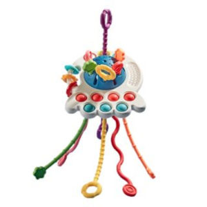 【24h】Baby Finger Toy Busy Toy Pull String Sensory Toys Mainan Montessori Mainan Early Education Silicone Activity Toys