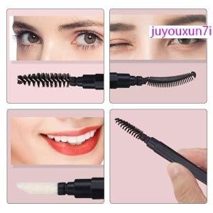 juyouxun7i แปรงปัดคิ้วแบบเกลียวสั้นแบบพกพาพร้อมฝาครอบกันฝุ่นใสหวีขนตาแปรงริมฝีปากอุปกรณ์แต่งคิ้ว