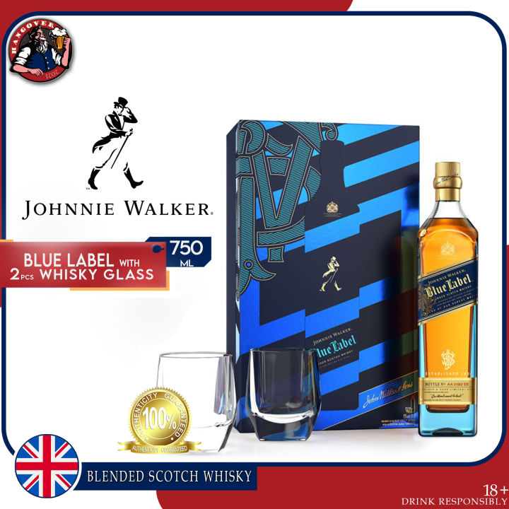 【グラス付】Johnnie Walker Blue Label 750ml ジョニーウォーカー ブルーラベル グラス付きギフトボックス2025