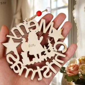 STF สุขสันต์วันคริสต์มาสซานตาคลอสจี้ไม้ผนัง xmastree เครื่องประดับแขวนตกแต่งสำหรับบ้านของขวัญปีใหม่ของตกแต่งคริสต์มาส