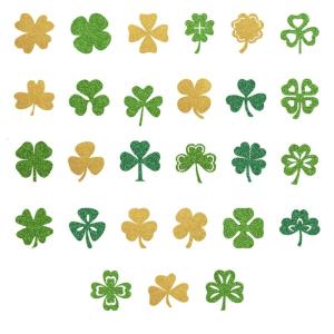 Patricks Day Confettis Decoration Arrangement Handmade Accessories Four Leaf Clovers Paper Table Scatters Accessory