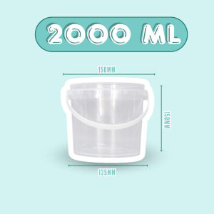 2000ML Bucket with Seal Clear Storage Plastic Container Pail Canister Food Keeper DIY Packaging