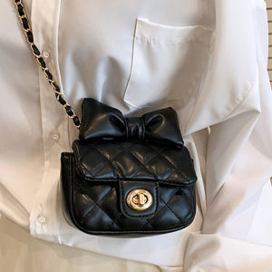 IELGY Túi Dây Xích Túi Son mini màu trơn thắt nơ Thích hợp phong cách ngoại quốc thời trang cho nữ