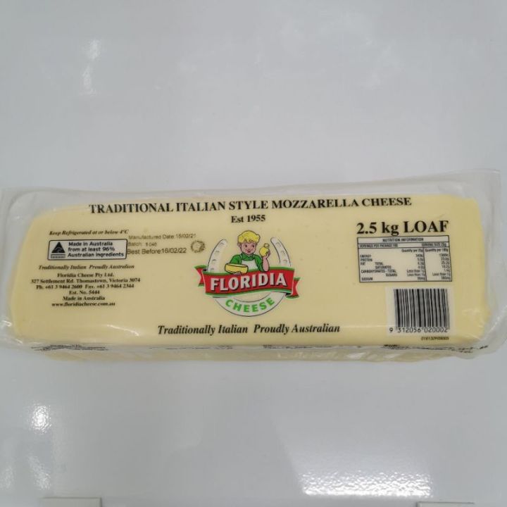 Floridia Mozzarella Cheese Block 2.5kg and 500g (halal) Delivery Klang