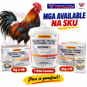 Electrogen D+ 20g Water Soluble Electrolyte Powder for Gamefowl electrogen d electrogene d plus thunderbird