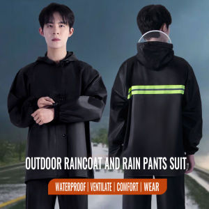Raincoat Rain Pants Suit Mens Adult Long Full Body Rainstorm Proof Rider Single Electric Motorcycle