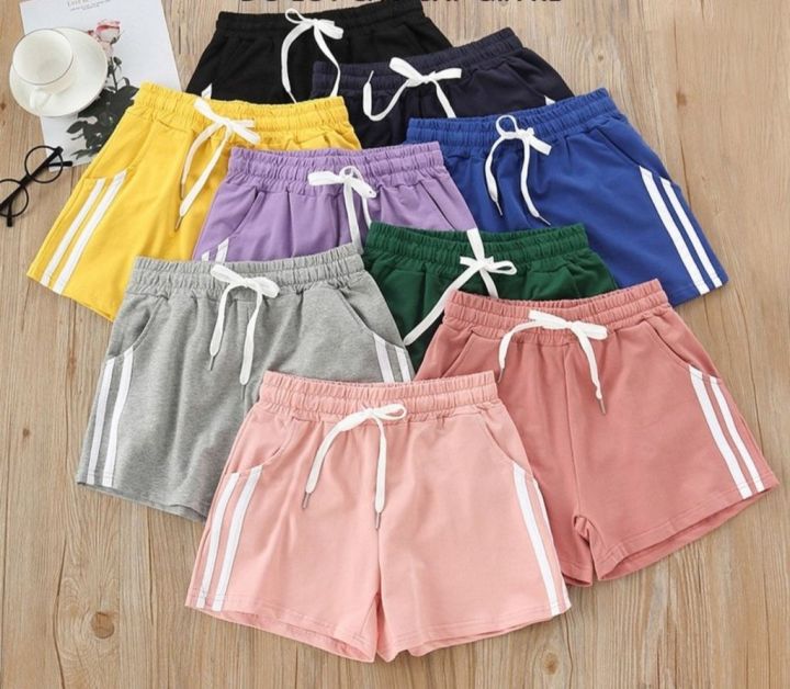 QUẦN ĐÙI, QUẦN SHORT 2 sọc NỮ COTTON  MẶT NHÀ