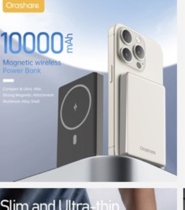 Orashare MGA10 Magsafe Powerbank Ultra-thin 10000mAh Magnetic
