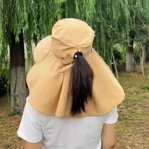 Womens Anti-Mosquito /Insect Full Face Cover Fisherman Hat Wide Brim Outdoor Sun Hat Adjustable 50+UPF Bucket Hat