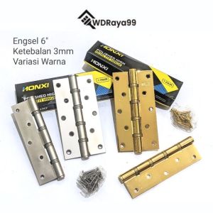BEST SELLER Engsel Pintu Kayu 5 Inch Kuning Gold Tebal 3MM Sepasang Engsel Pintu Rumah 5 Inc 4 Inci 3 Stainless Anti Karat 1 Set