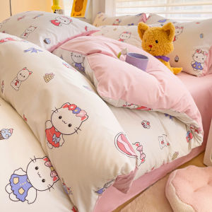 Alls Wonderland Single Duvet Cover with Zip Queen/King Floral Cartoon Printed Comforter Cover Blanket Case with Zipper