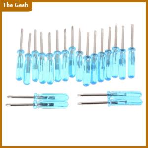 [The Gesh] 10pcs พลาสติกมือจับ Stubby MINI Pocket CROSS Flathead ไขควงเครื่องมือ