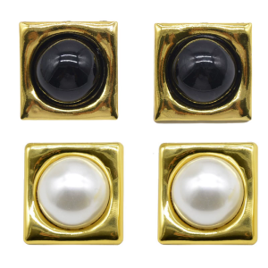 Modern Vintage With These Geometric Square Pearls Earrings Elegant and Versatile for Fashionable Women