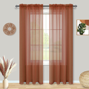 Christmas Curtain Sale for Window Sheer Kurtina Panel Rod Pocket Curtain for Living Room & Bedroom Home Decor (1pc)