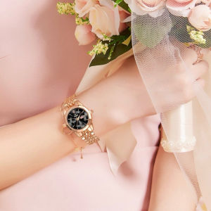 Poshi Jam Tangan Wanita StainlessSteel Anti Air Anggun Mewah Jam Kuarsa Original Tanggal Otomatis