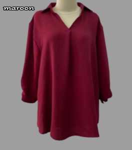 Kemeja Wanita Oversize Crinkle Airflow Motif Polos Warna Solid