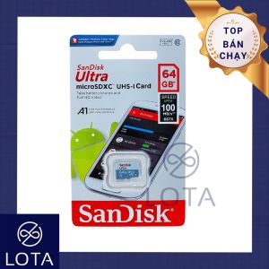 THẺ NHỚ MICRO SD HC SANDISK 64GB CLASS 10 loại tốt xịn cao cấp chính hãng 64 GB gygabyte memory card SDHC tốc độ nhanh độ bền cao điện thoại camera máy tính bảng tablet smartphone 64G lưu trữ dữ liệu hình ảnh video game an