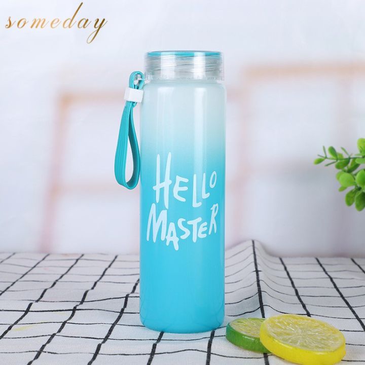 480ml Portable Gradient Color Frosted Water Tumbler Bottle Hello Master ...