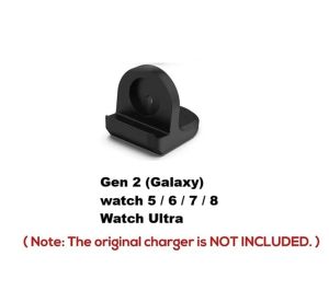 For Samsung Galaxy Watch 8 7 5 6 4 3 Classic Ultra Silicone Charger Cradle Dock Wireless Stand Holder Charging Base