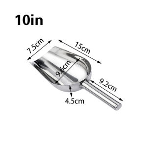 Stainless Steel Ice Scoop 8/9/10/11 Inch Metal Food Scoop for Kitchen Bar Party Wedding