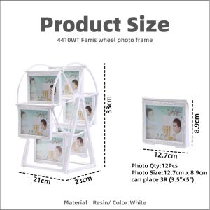 Shiok Living 🚀 Creative Photo Frame Ferris Wheel Shape Combination 12 Photos 5inch Bingkai Foto