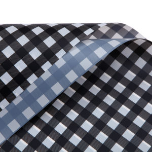 (20 LEMBAR) Flower Wrapping Paper Cellophane Kertas Florist Kertas Bunga Buket Motif Gingham Transparan KB6003