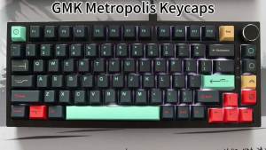 GMK Metropolis Keycaps PBT 129 Keys Cherry Profile Five Side Dye-Sub Keycaps for 61/87/104/108 Mx Switch Mechanical Keyboard