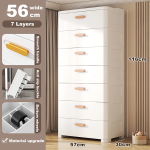 JJ.SG Multi-Layers Drawer Cabinet  Plastic Chest Storage Cabinet with wheels Living Room Storage Wardrobe