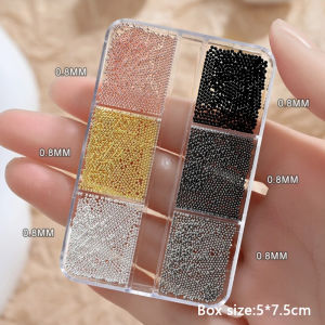 BORN PRETTY 6 Grids Alloy Star Nail Art Charms Jewelry Metal Shiny 3D Gold Silver Starlight Decorations Stainless Steel Beads Nails DIY Accessories Supplies