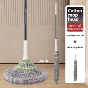 Goody Spin Mop with Bucket Set 360° Rotating Stainless Steel Spinner Easy Wring Cleaning Mop for Home with 2 Mop Head