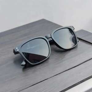 Kacamata Minus Pria/Wanita Full Rim Kotak Hitam Permanen Lensa Polarized