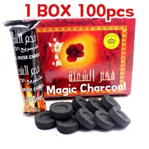 100 pieces/box Magic Charcoal Portable Smokeless BBQ Charcoal Charco BBQ BBQ Charcoal Incense Burner