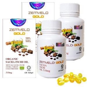 ❤️Official Store❤️ Zemvelo Gold Sacha Inchi Oil 120 Softgel x 2 Bottles★ Free Shipping ★ DND369