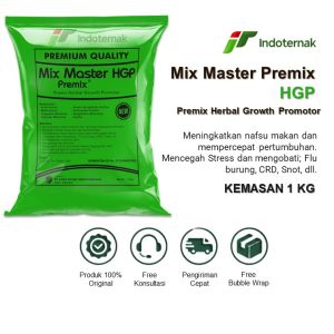 MIX MASTER PREMIX HGP - Suplemen Pakan Herbal Pemacu Pertumbuhan Untuk Unggas