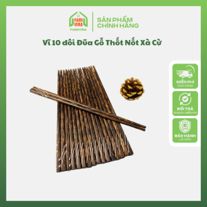 Bộ 10 đôi Đũa gỗ thốt nốt Cẩm Xà CừĐũa có thân gỗ đen-thơm-bền và không bao giờ bị mọtvân gỗ tự nhiên tinh tế