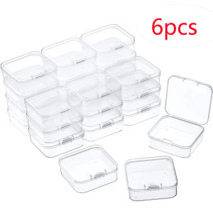 กล่องเก็บ 6 ชิ้น พลาสติกใส เปล่า พับ 100 วัน กล่องเครื่องมือ เครื่องประดับ ลูกปัด กล่องจัด ระเบียบ 6 ชิ้น