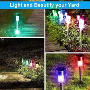 MS/5pcs LED Outdoor Garden Light Solar Powered Landscape Yard Lawn Path Lamp Waterproof tube lights