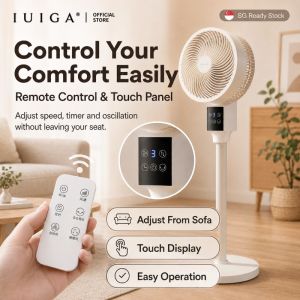 IUIGA 3D Air Circulator Fan - 360° Oscillation 10M Long-Range Airflow Remote Control Quiet Cooling