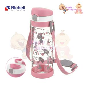 RICHELL AQULEA 450ml Clear Water Bottle (Straw / Direct Drink) (Kids Toddlers Children Primary School)