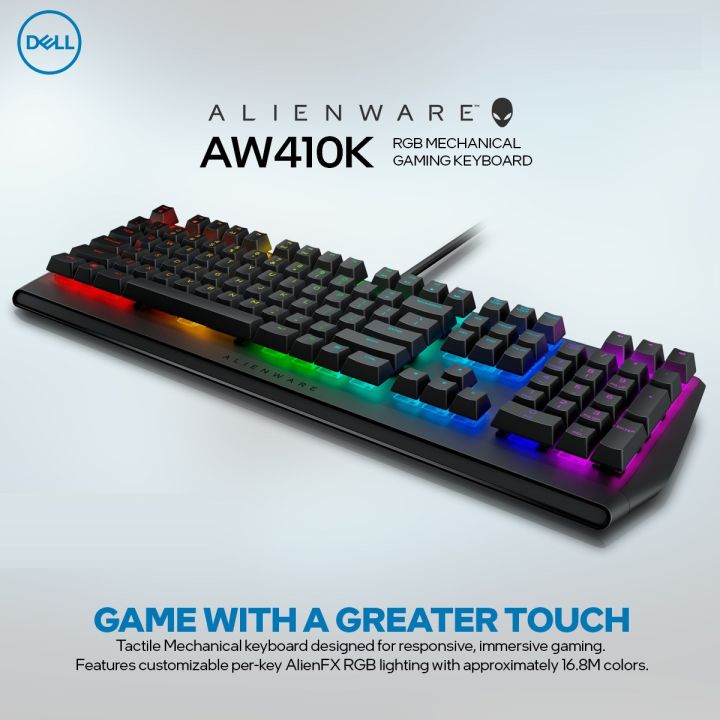 Alienware คีย์บอร์ดเกมมิ่ง USB Low-Profile RGB Gaming Keyboard AW410K ...