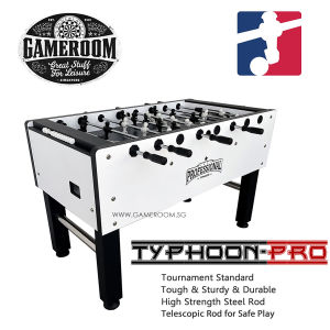 Typhoon PRO Professional Foosball Soccer Table | Tournament Grade | Telescopic Safety Rods | Commercial Football Table | Home Office Game Room | Ready Stock Singapore