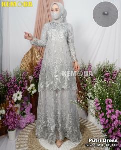 GATHAN!!!PROMO GAMIS PUTRI DRESS tulle Kebaya Modern Hijab Remaja Style Modis Cantik