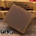 (Wholesale)(Genuine Leather) Bag, Nubuck Leather, TLH-206 Short, Brown, Mens Wallet, Bag. 100% Genuine Cow Guaranteed. Delivery within 1 day. Thai Leather Hub. 