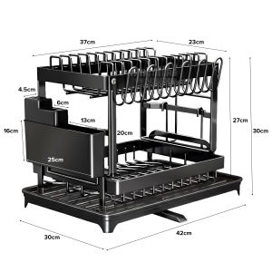 JIJI.SG Damon Kitchen Dish Rack with Holder Dish Drainer Kitchen Organiser