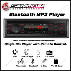 🐲 Samuraikatana Caliber Universal Single Din Player USB MP3 SD AUX FM Radio Car Stereo Murah Apps Control With Bluetooth Fit For All Car Easy Install Ready Stock