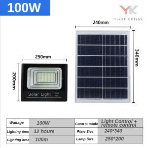 [Giao hàng tận nơi]đèn led năng lượng mặt trời 25W 45W 80W 100W pin năng lượng mặt trời den nang luong mat trời đèn sân vườn