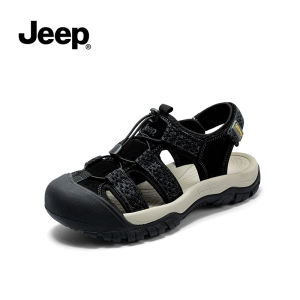 Jeep Mary Jane hollowed out sport thick sole anti slip toe sandals for beach women