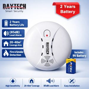 DATECH Smoke Detector | Wireless Photoelectric Fire Alarm | 2-Year Battery | Home Safety