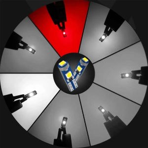 10Pcs T5 Led Bulbs W3w Car Lights 12v 3smd Light Lighting Source For-car Auto Instrument LampDashboard Gauge Lamps License-plate Yellow Canbus Turn-signal Energy-saving Bulbs